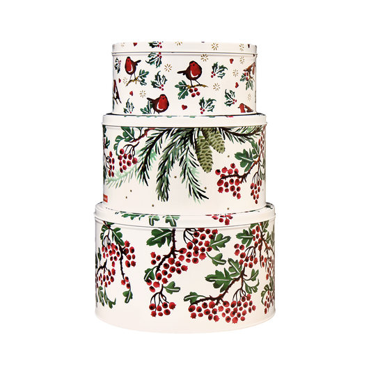Emma Bridgewater Christmas Round Set Of 3 Cake Tins