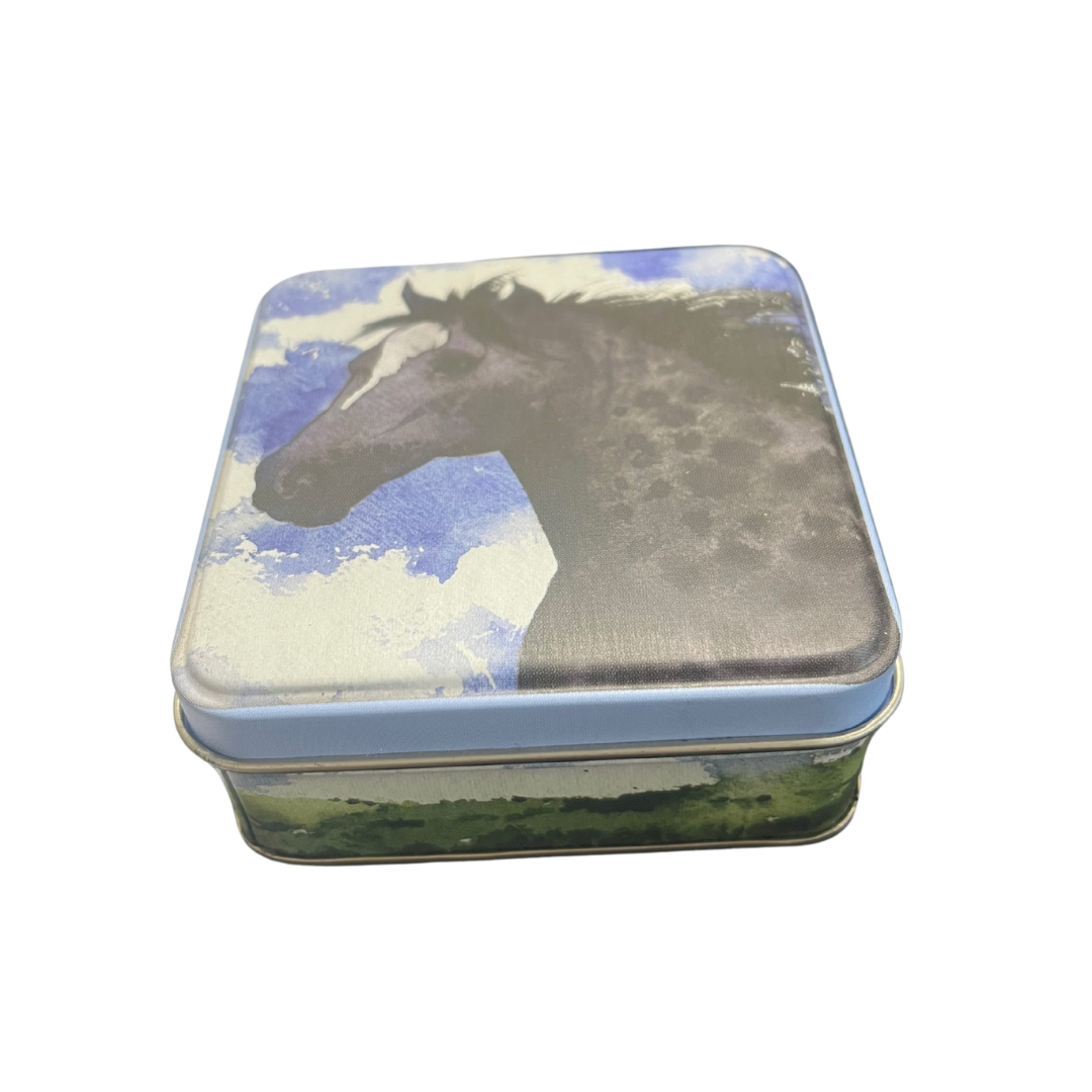 Small square tin