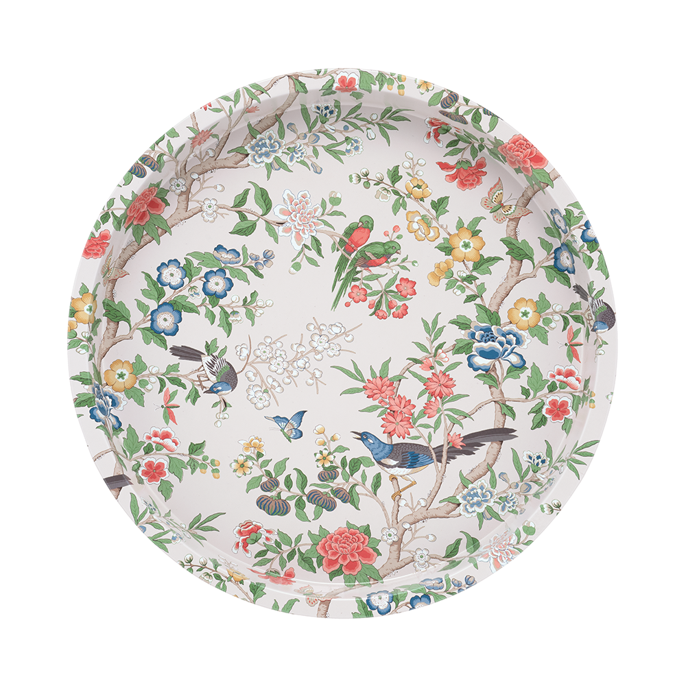 Sanderson Chinoiserie Hall Round Tin Tray