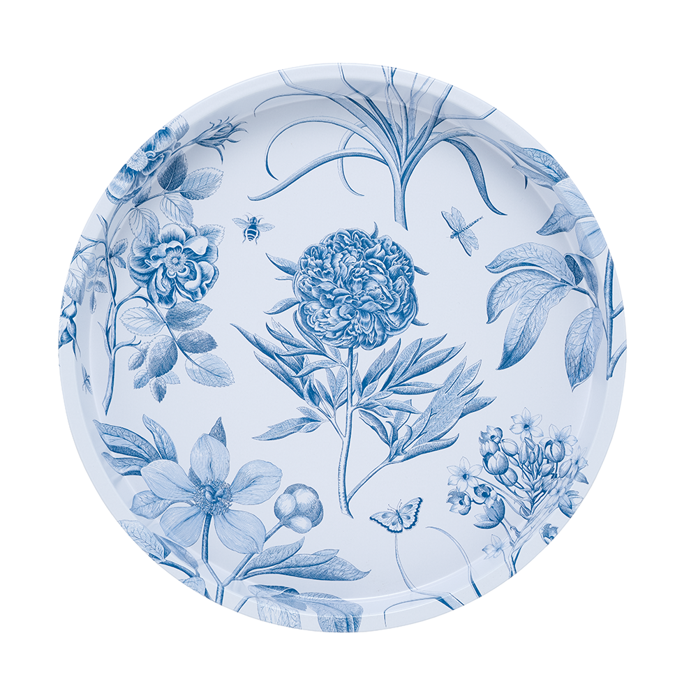 Sanderson Etchings & Roses Round Tin Tray