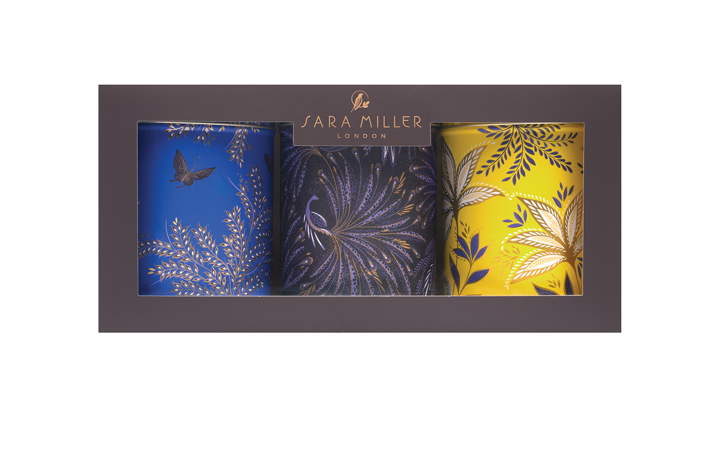 Sara Miller Anniversary Round Canister Boxed Set Of 3 Tins