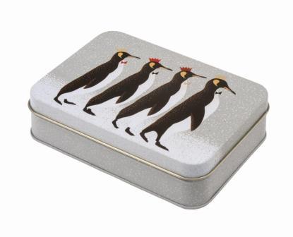 Sara Miller Penguins Small Rectangle Tin