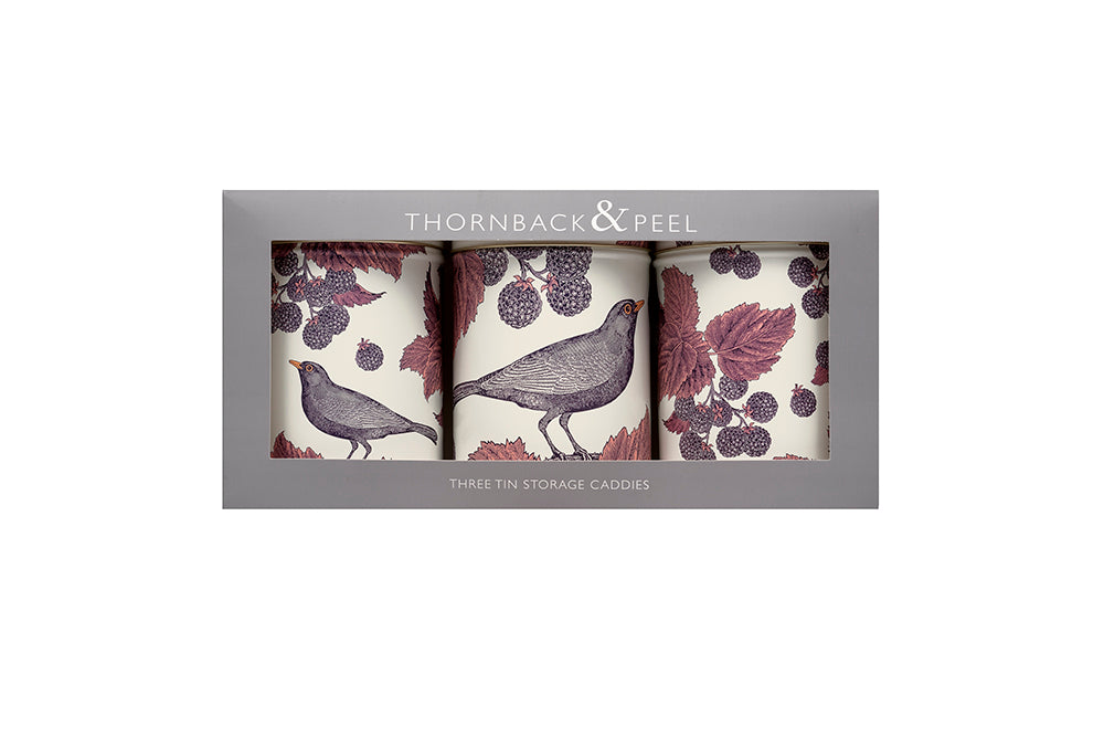 Shop Thornback Peel Blackbird Bramble Round Canister Tin Set