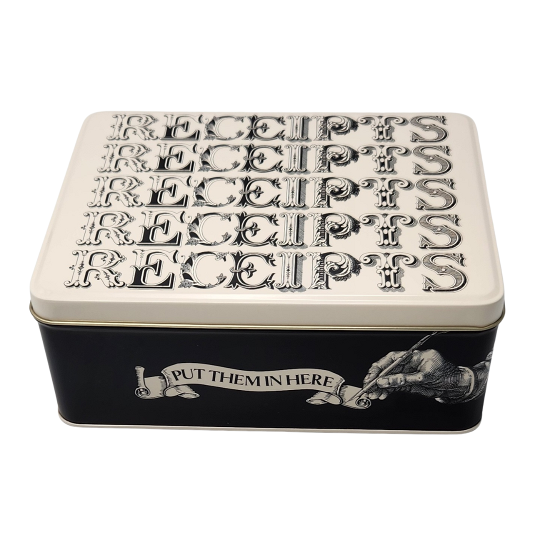 Receipts Biscuit Tin