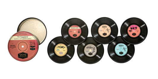 The 'Coasters' Set Of 6 Cork Backed Tin Coasters