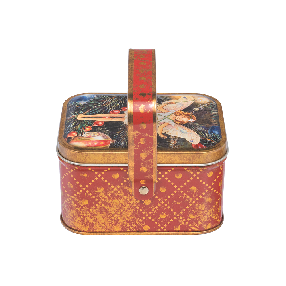 Flower Fairies Christmas Handle Basket Tin