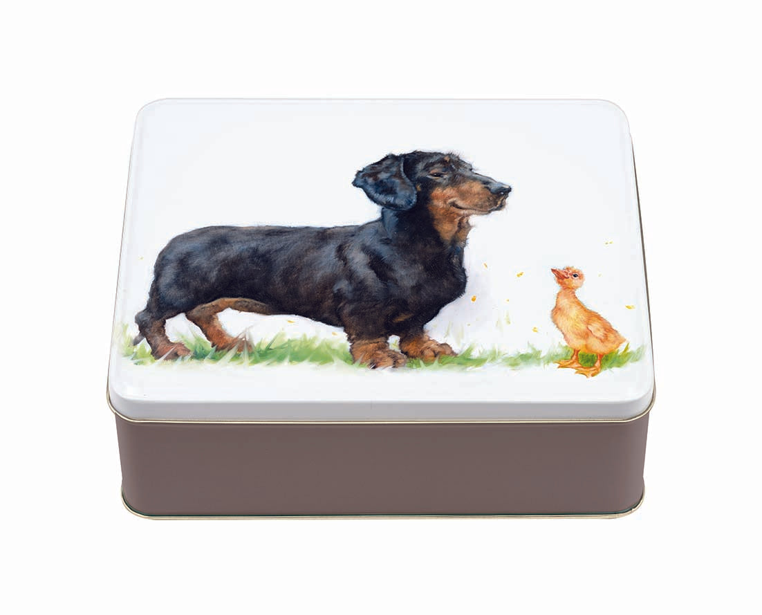 Jo Stockdale Dachshund & Duckling Biscuit Tin