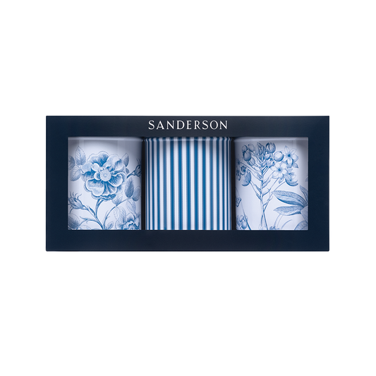 Sanderson Etchings & Roses Round Canister Boxed Set Of 3 Tins