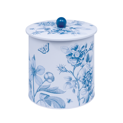 Sanderson Etchings & Roses Biscuit Barrel Tin