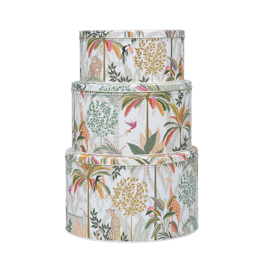 Sara Miller Palm Garden Large Round Set Of 3 Cake Tins