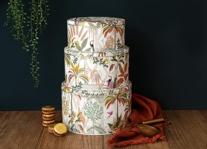 Sara Miller Palm Garden Large Round Set Of 3 Cake Tins