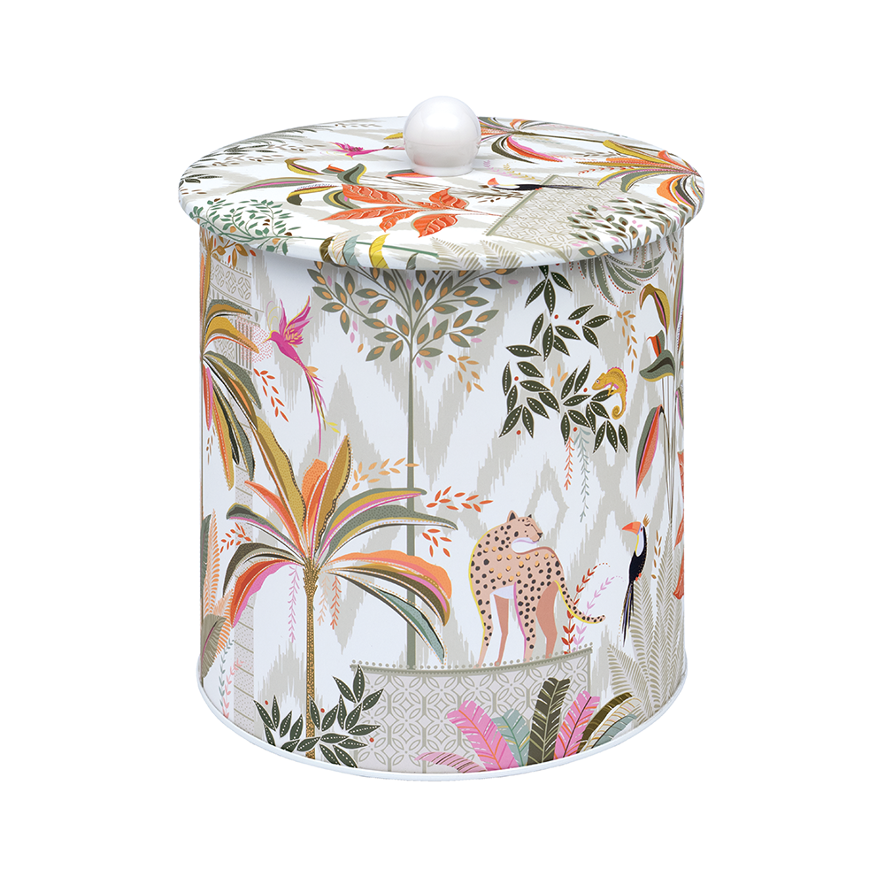 Sara Miller Palm Garden Biscuit Barrel Tin