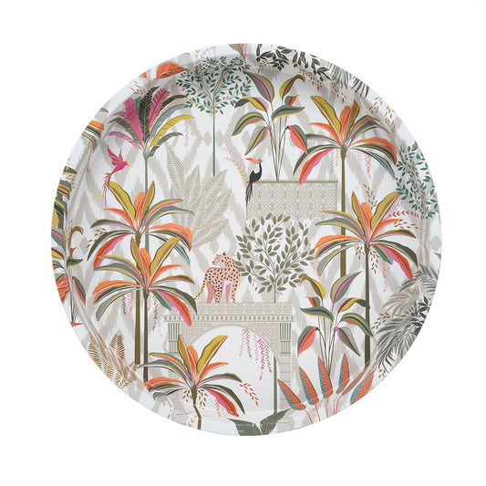 Sara Miller Palm Garden Round Tin Tray
