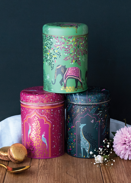 Sara Miller India Round Canister Boxed Set Of 3 Tins