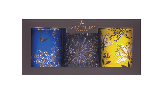 Sara Miller Anniversary Round Canister Boxed Set Of 3 Tins