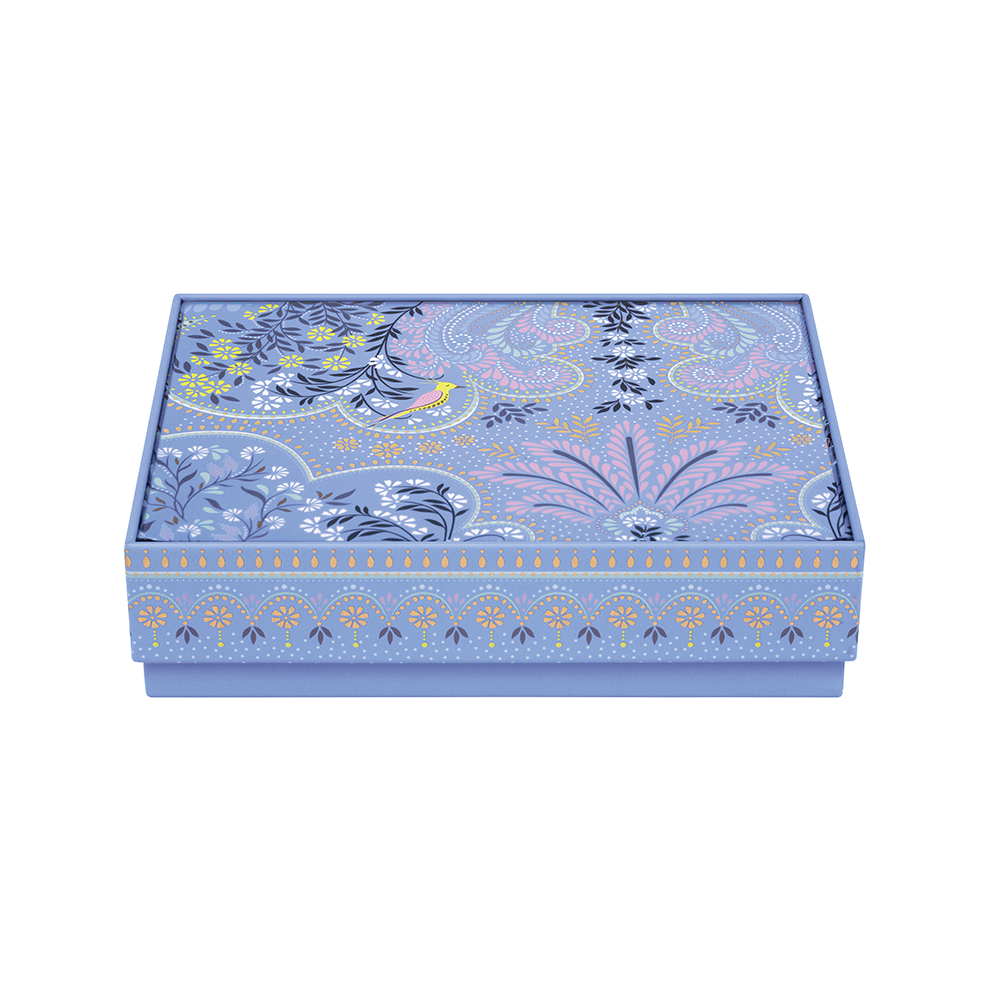 Sara Miller Decorative Filigree Powder Blue Rectangle Tin