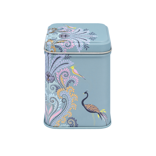 Sara Miller Peacock Filigree 100g Small Square Tin