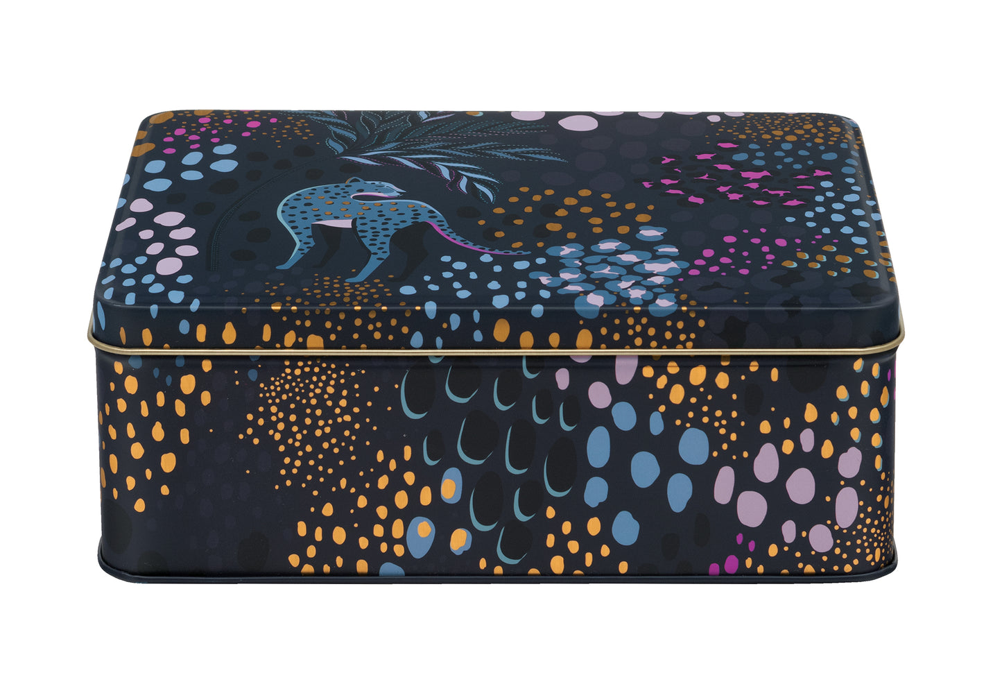 Sara Miller Midnight Leopard Biscuit Tin