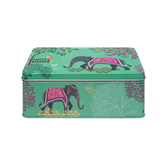 Sara Miller India Elephants Biscuit Tin