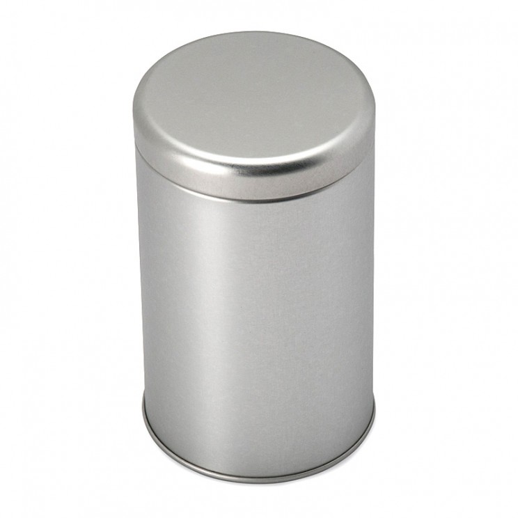Matte Silver Small Cylinder Plastic Ring Tin