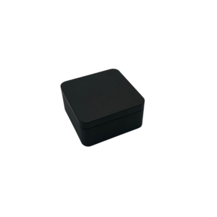Matte Black Mini Flat Square Plug Lid Tin